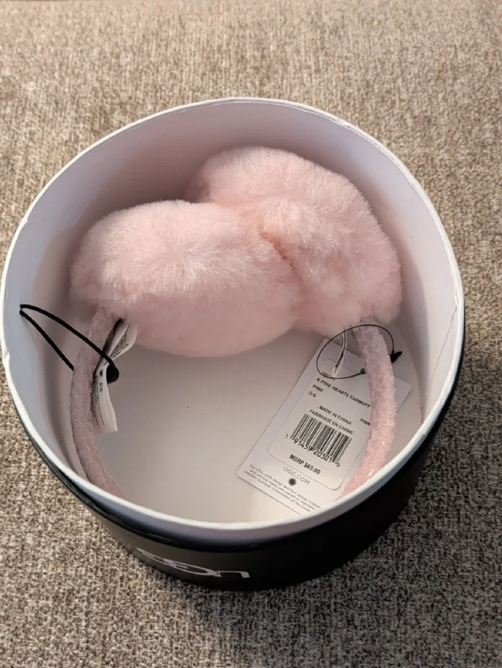 UGG Kids Pink Hearts Earmuff (Toddler/Little Kids) New in Gift Box - Soo Cute!